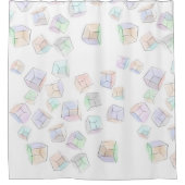 Colors 3D cubes Throw Pillow Douchegordijn (Voorkant)
