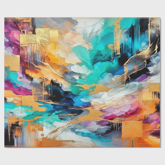 Colors and Gold Cadeaupapier (Vlak)