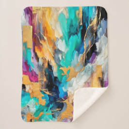 Colors and Gold Sherpa Deken