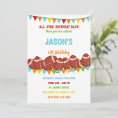 Colors Flags White Football Birthday Invitation Kaart (Staand voorkant)