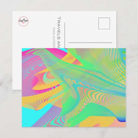 COLORS FLUO - Fractal Art - Briefkaart (Voorkant / Achterkant)