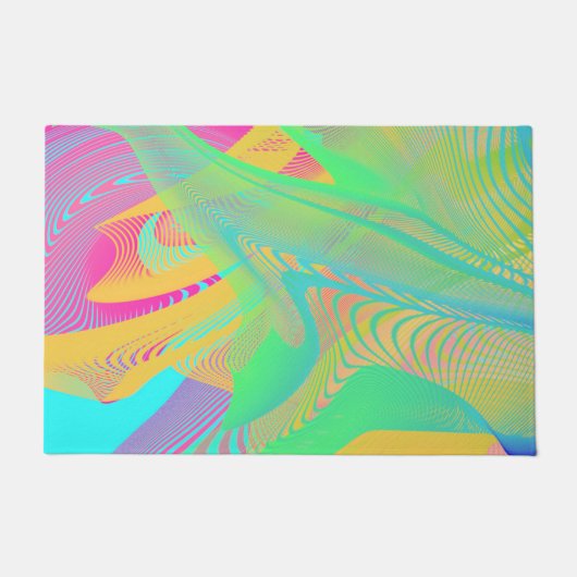 COLORS FLUO - Fractal Art - Deurmat (Voorkant)