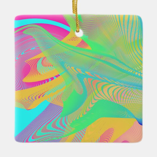 COLORS FLUO - Fractal Art - Keramisch Ornament (Voorkant)