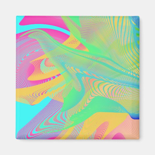COLORS FLUO - Fractal Art - Magneet (Voorkant)