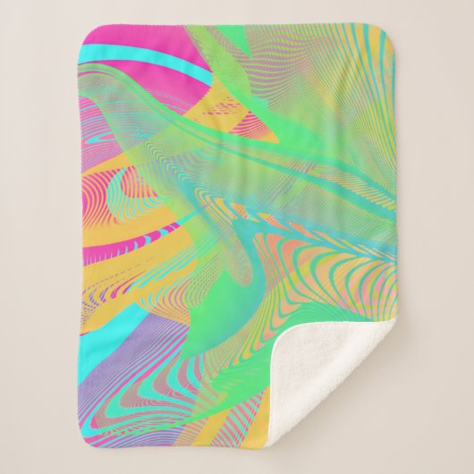 COLORS FLUO - Fractal Art - Sherpa Deken (Voorkant)