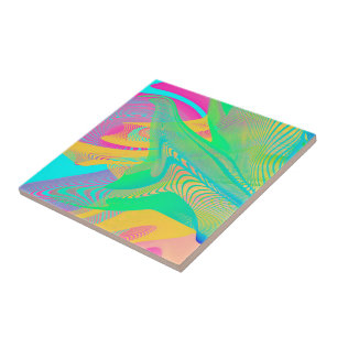 COLORS FLUO - Fractal Art - Tegeltje