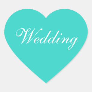 Colors Invitation Turquoise Hart Sticker