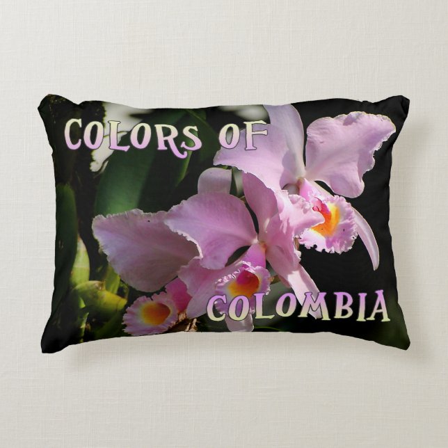 Colors of Colombia Cattleya Orchid Accent Pillow Kussen (Voorkant)