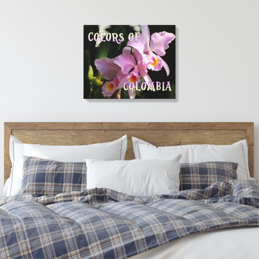 Colors of Colombia Cattleya Orchid Canvas Afdruk (Insitu (Slaapkamer))