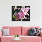 Colors of Colombia Cattleya Orchid Canvas Afdruk (Insitu (Woonkamer))