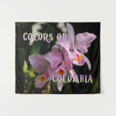Colors of Colombia Cattleya Orchid Wall Tapestry Wandkleed (Voorkant (horizontaal))