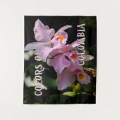Colors of Colombia Cattleya Orchid Wall Tapestry Wandkleed (Voorkant)