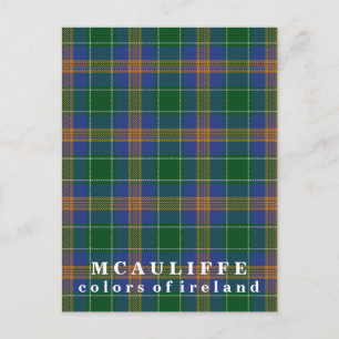 Colors of Ireland Clan McAuliffe Tartan Briefkaart
