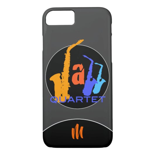 Colors of Jazz Quartet Monogram iPhone Case (Achterkant)