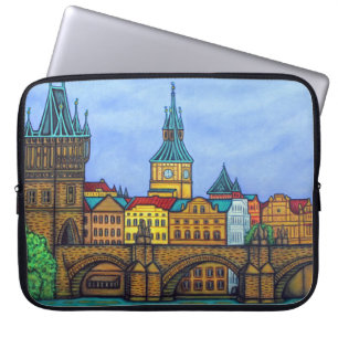 Colors of Prague Laptop Sleeve van Lisa Lorenz