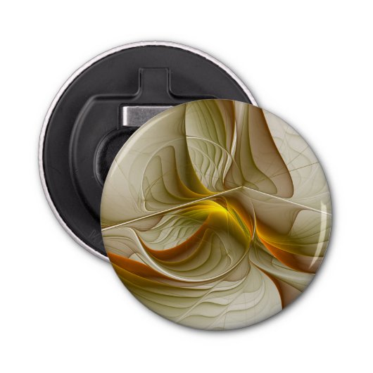 Colors of Precious Metals, Abstract Fractal Art Button Flesopener (Voorkant)