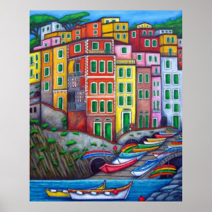 Colors of Riomaggiore by Lisa Lorenz Poster