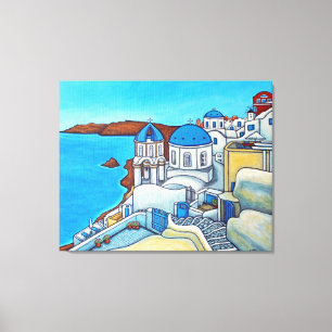 Colors of Santorini Canvas Print door Lisa Lorenz