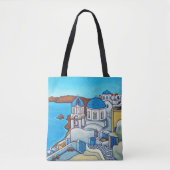 Colors of Santorini Shoulder Canvas tas (Voorkant)