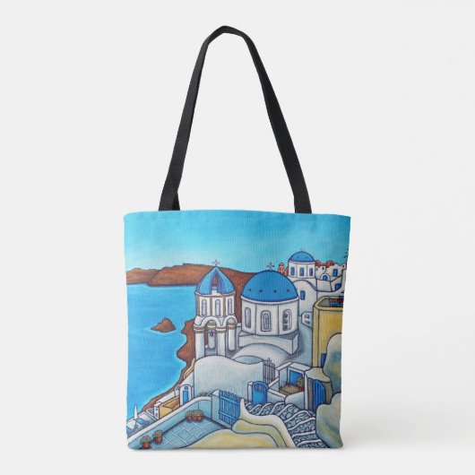 Colors of Santorini Shoulder Canvas tas (Achterkant)