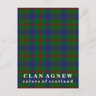 Colors of Scotland Clan Agnew Tartan Briefkaart