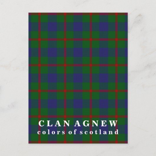 Colors of Scotland Clan Agnew Tartan Briefkaart (Voorkant)
