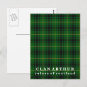 Colors of Scotland Clan Arthur Tartan Briefkaart (Voorkant / Achterkant)