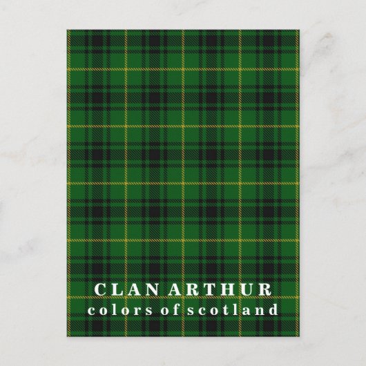 Colors of Scotland Clan Arthur Tartan Briefkaart (Voorkant)