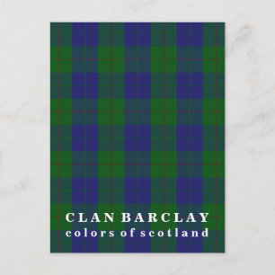 Colors of Scotland Clan Barclay Tartan Briefkaart