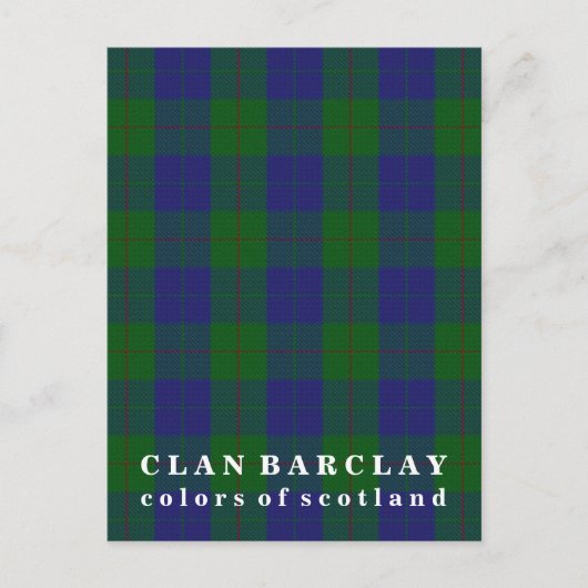 Colors of Scotland Clan Barclay Tartan Briefkaart (Voorkant)