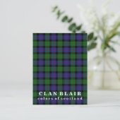 Colors of Scotland Clan Blair Tartan Briefkaart (Staand voorkant)
