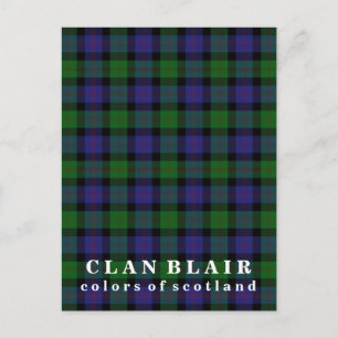 Colors of Scotland Clan Blair Tartan Briefkaart