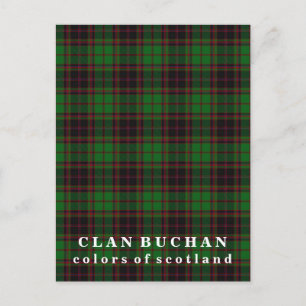 Colors of Scotland Clan Buchan Tartan Briefkaart
