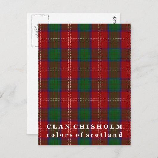 Colors of Scotland Clan Chisholm Tartan Briefkaart (Voorkant / Achterkant)