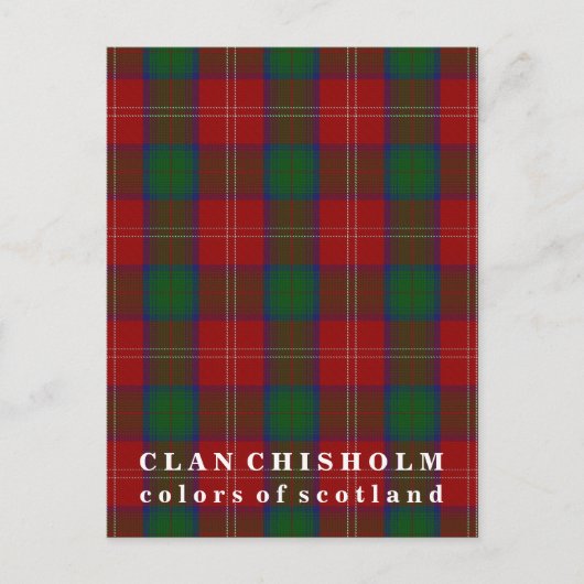Colors of Scotland Clan Chisholm Tartan Briefkaart (Voorkant)