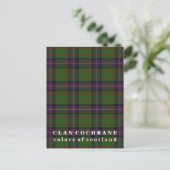 Colors of Scotland Clan Cochrane Tartan Briefkaart (Staand voorkant)