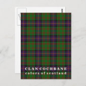 Colors of Scotland Clan Cochrane Tartan Briefkaart (Voorkant / Achterkant)