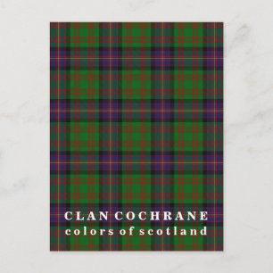 Colors of Scotland Clan Cochrane Tartan Briefkaart