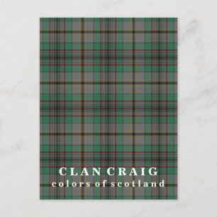 Colors of Scotland Clan Craig Tartan Briefkaart