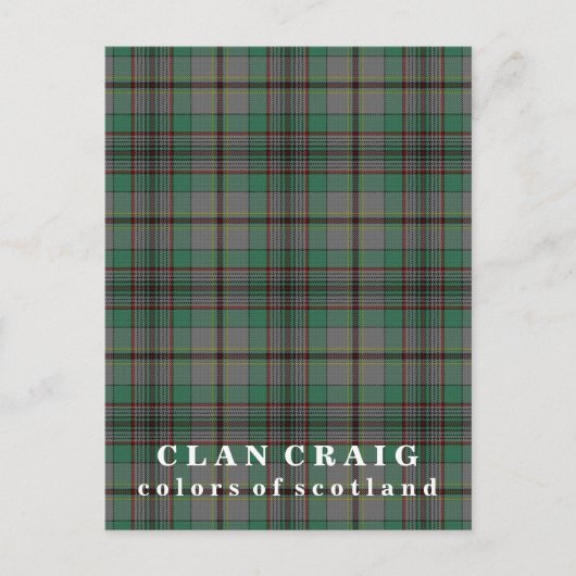 Colors of Scotland Clan Craig Tartan Briefkaart (Voorkant)