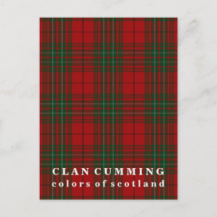 Colors of Scotland Clan Cumming Tartan Briefkaart