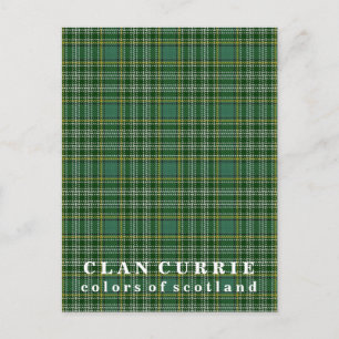 Colors of Scotland Clan Currie Tartan Briefkaart