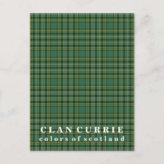 Colors of Scotland Clan Currie Tartan Briefkaart (Voorkant)