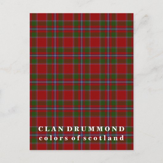Colors of Scotland Clan Drummond Tartan Briefkaart (Voorkant)