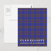 Colors of Scotland Clan Elliott Tartan Briefkaart (Voorkant / Achterkant)
