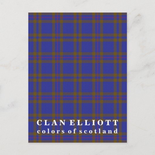 Colors of Scotland Clan Elliott Tartan Briefkaart (Voorkant)