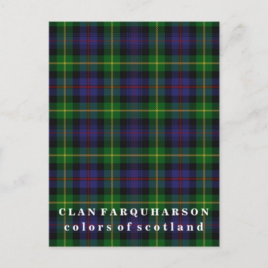 Colors of Scotland Clan Farquharson Tartan Briefkaart (Voorkant)