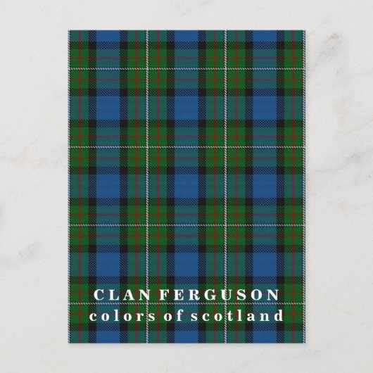 Colors of Scotland Clan Ferguson Tartan Briefkaart (Voorkant)