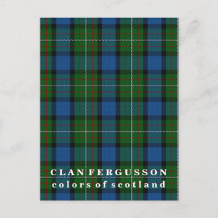 Colors of Scotland Clan Fergusson Tartan Briefkaart