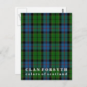 Colors of Scotland Clan Forsyth Tartan Briefkaart (Voorkant / Achterkant)